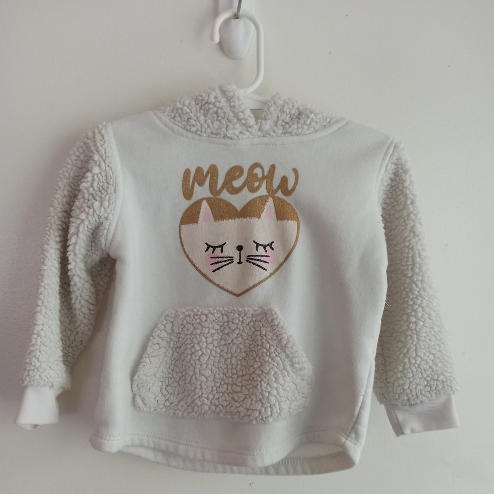 Real Love Pullover White Kitten Hoodie For 24 months